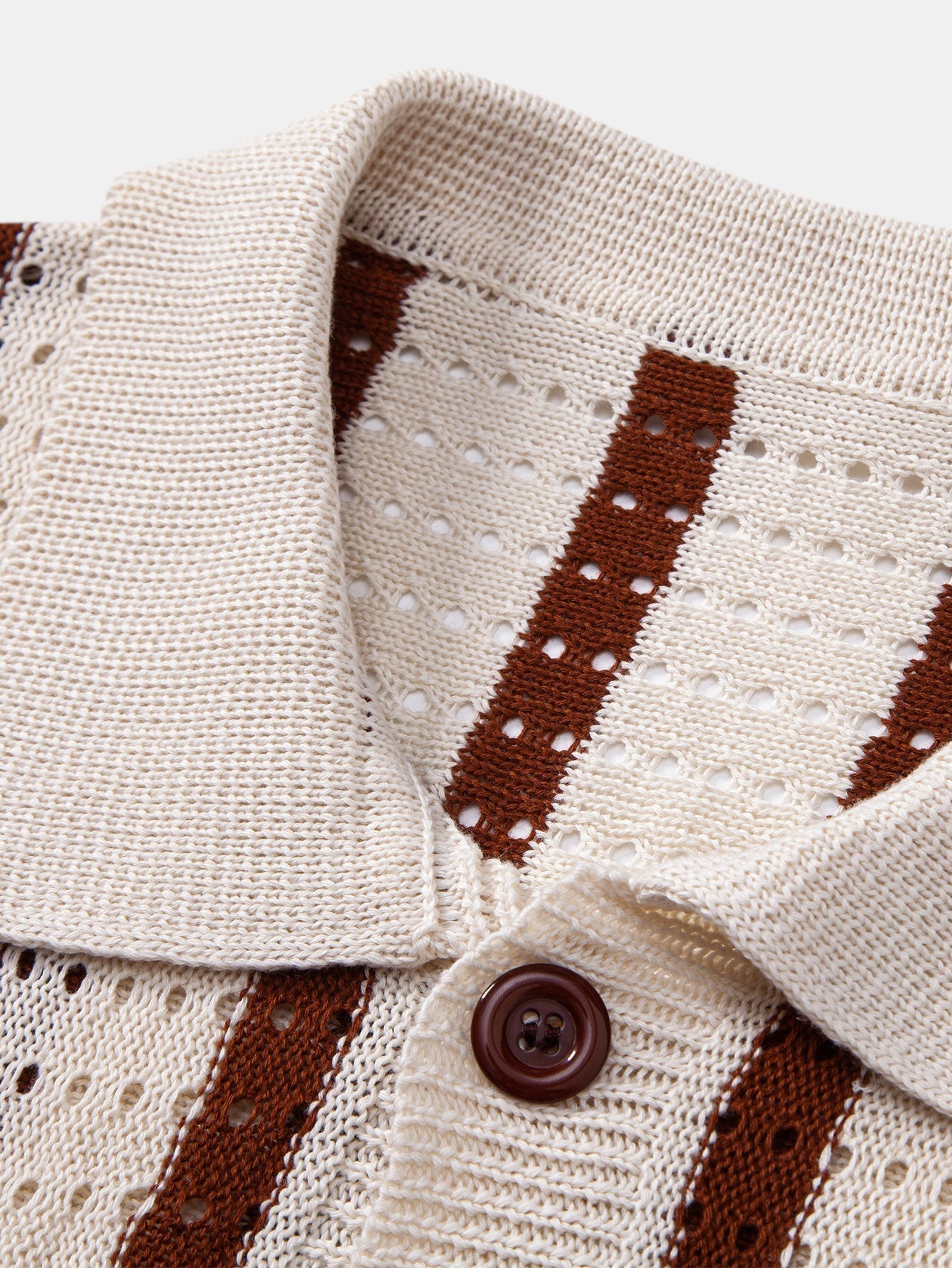 Striped Eyelet Knit Shirt
