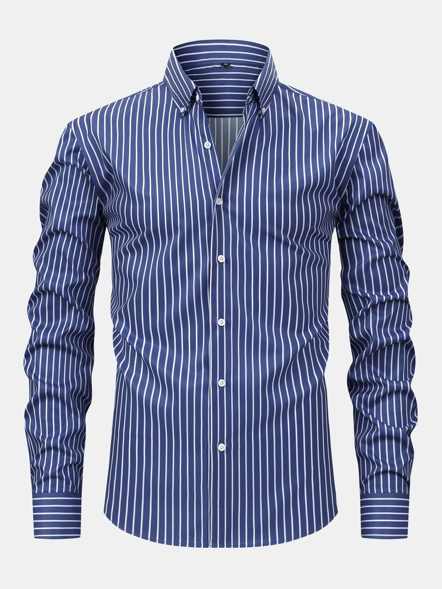 Long Sleeve Striped Shirt with Buttons