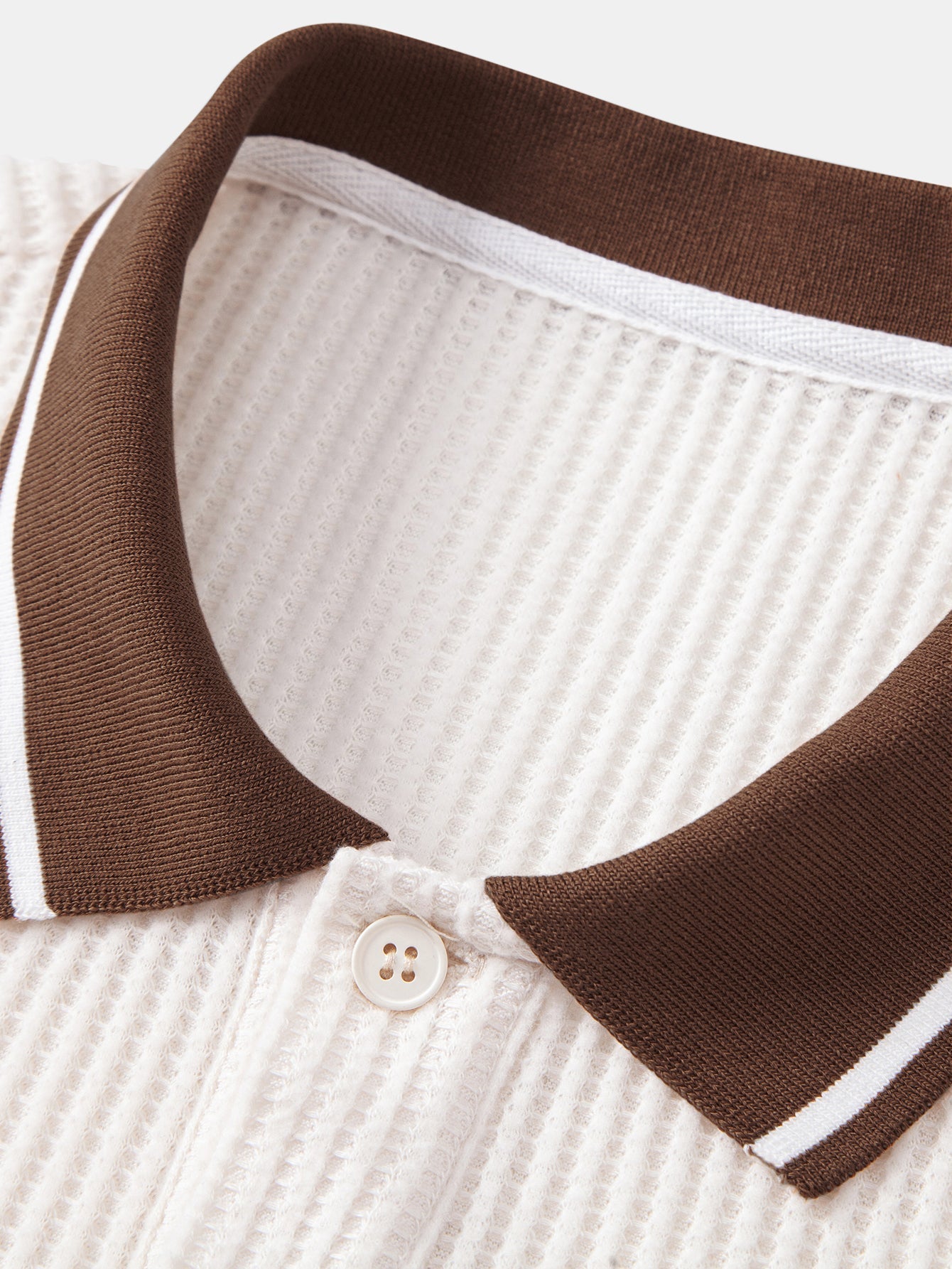 Contrast Stripe Trim Waffle Polo & Slim Fit Tapered Trousers