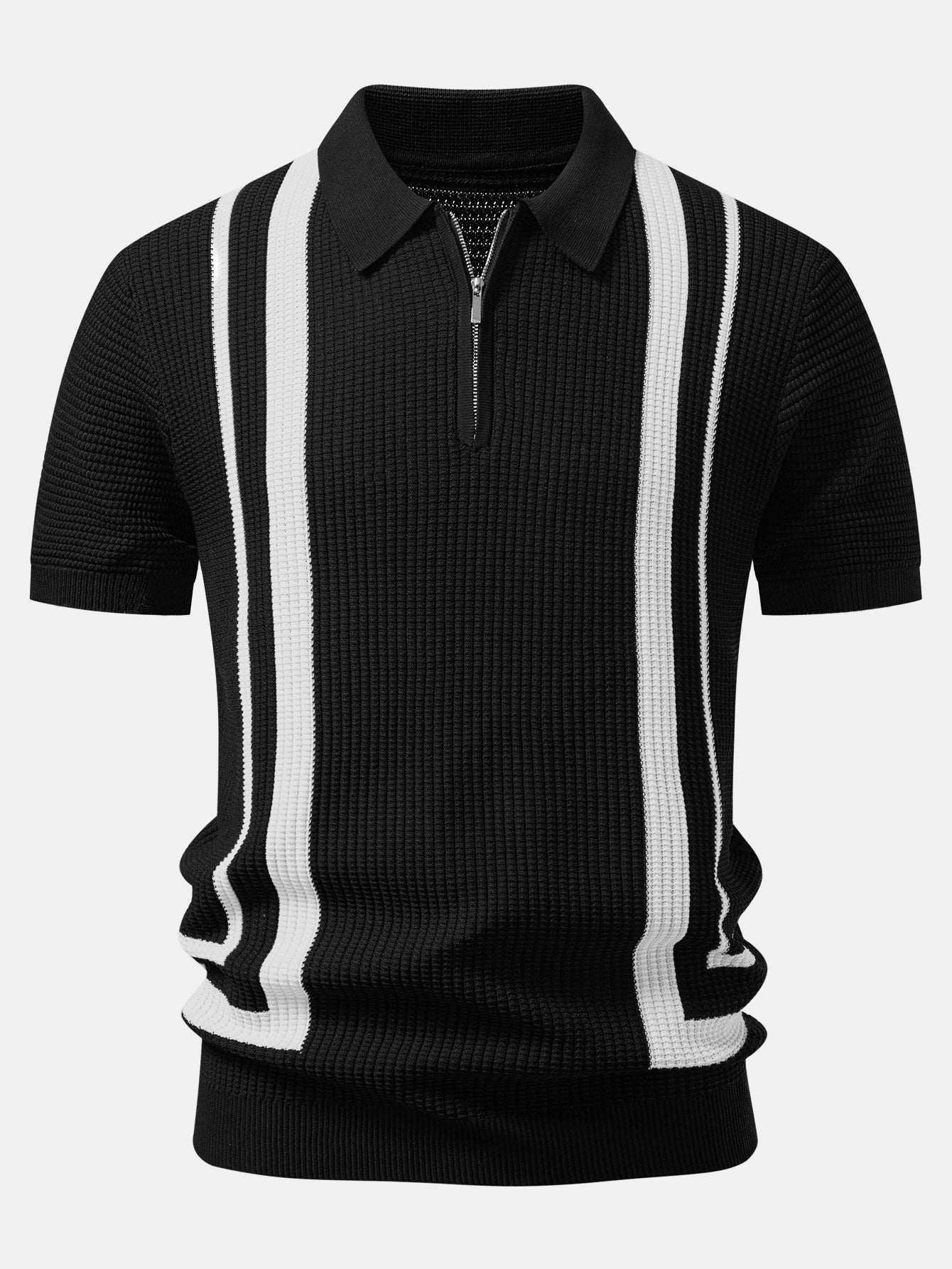 Contrast Zipper Polo & Slim Fit Tapered Trousers