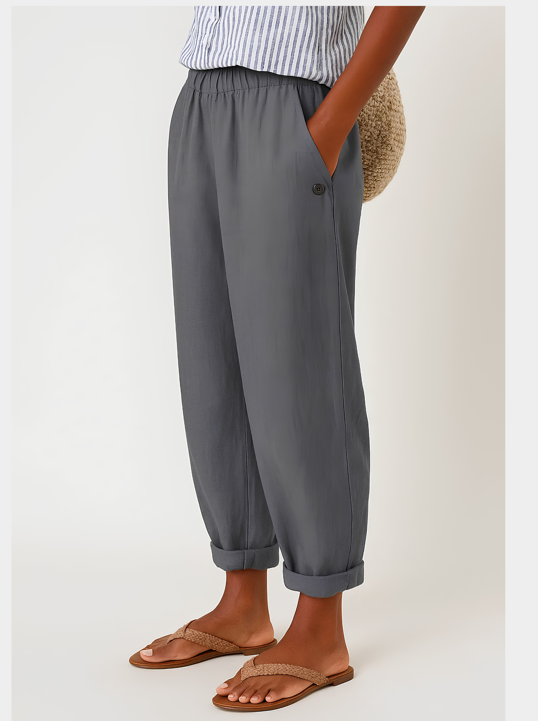 Noraya Natural Comfort Pants - Grey