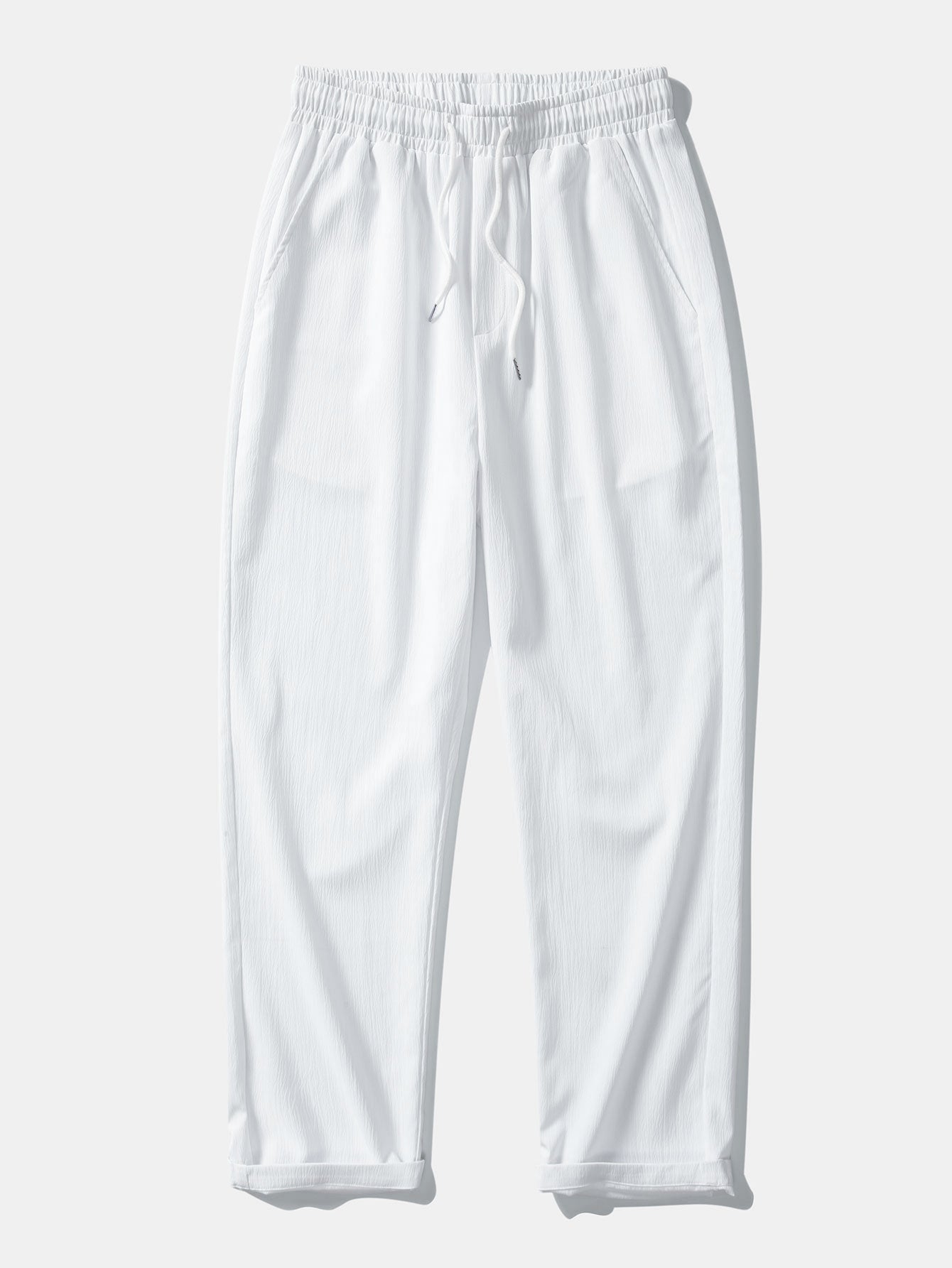 Gerimpelde textuur<tc>rood</tc> V-hals shirt &amp; kreuk textuur<tc>rood</tc> Rechte broek