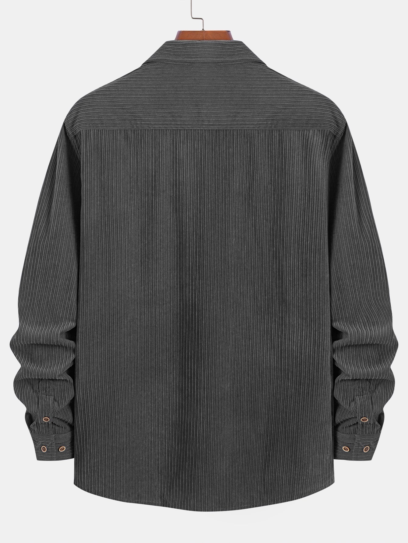 Long Sleeve Corduroy Shirt with Pocket and Buttons