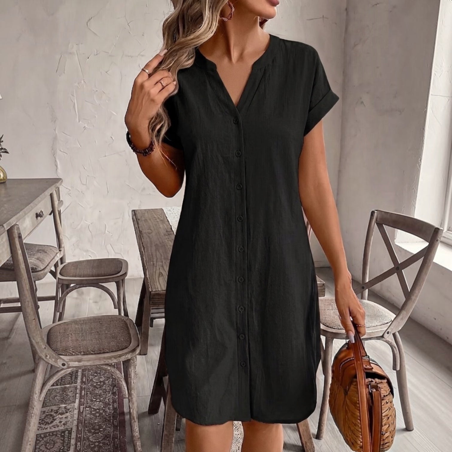 Tess | Elegant Linen Shirt Dress