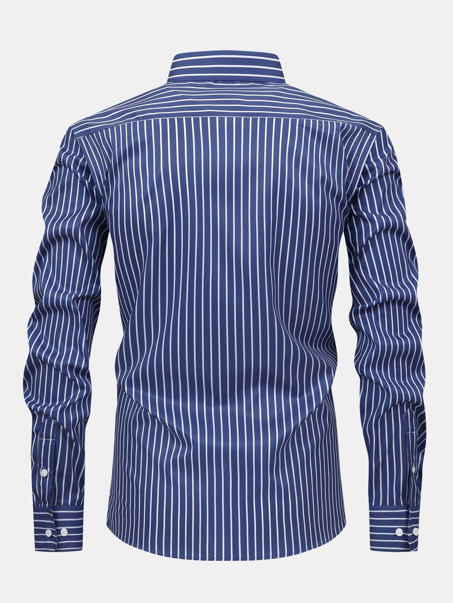Long Sleeve Striped Shirt with Buttons