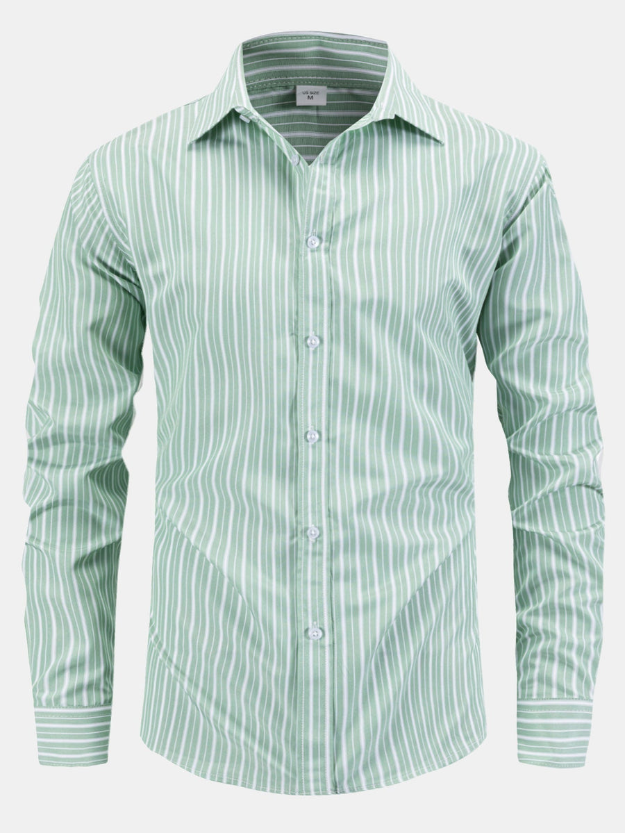 Long Sleeve Striped Button-Up Shirt