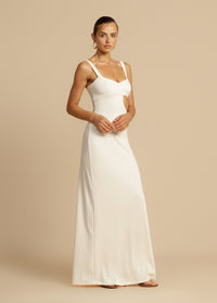 Chloe- Stylish Fitted White Dress