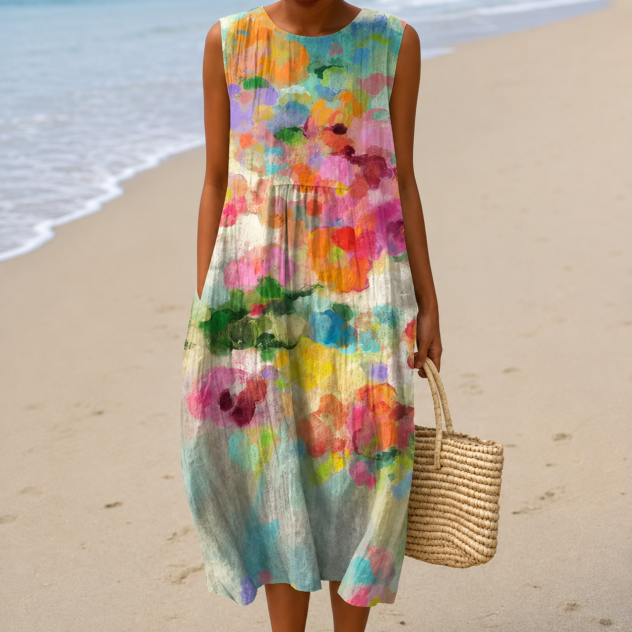 Livia™ | Lightweight, Tummy-Concealing Floral Midi Dress