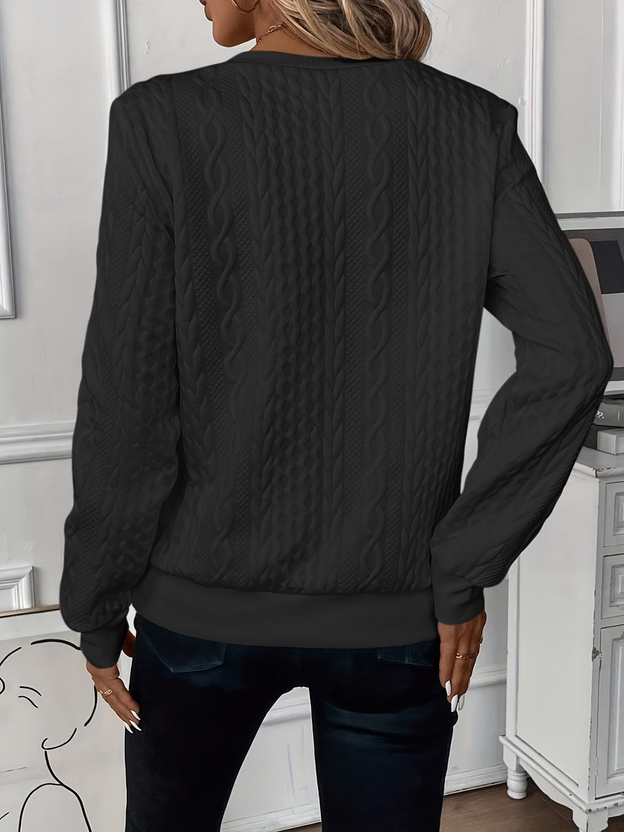 Minda | Women's Sweater with Zipper and Cable Knit