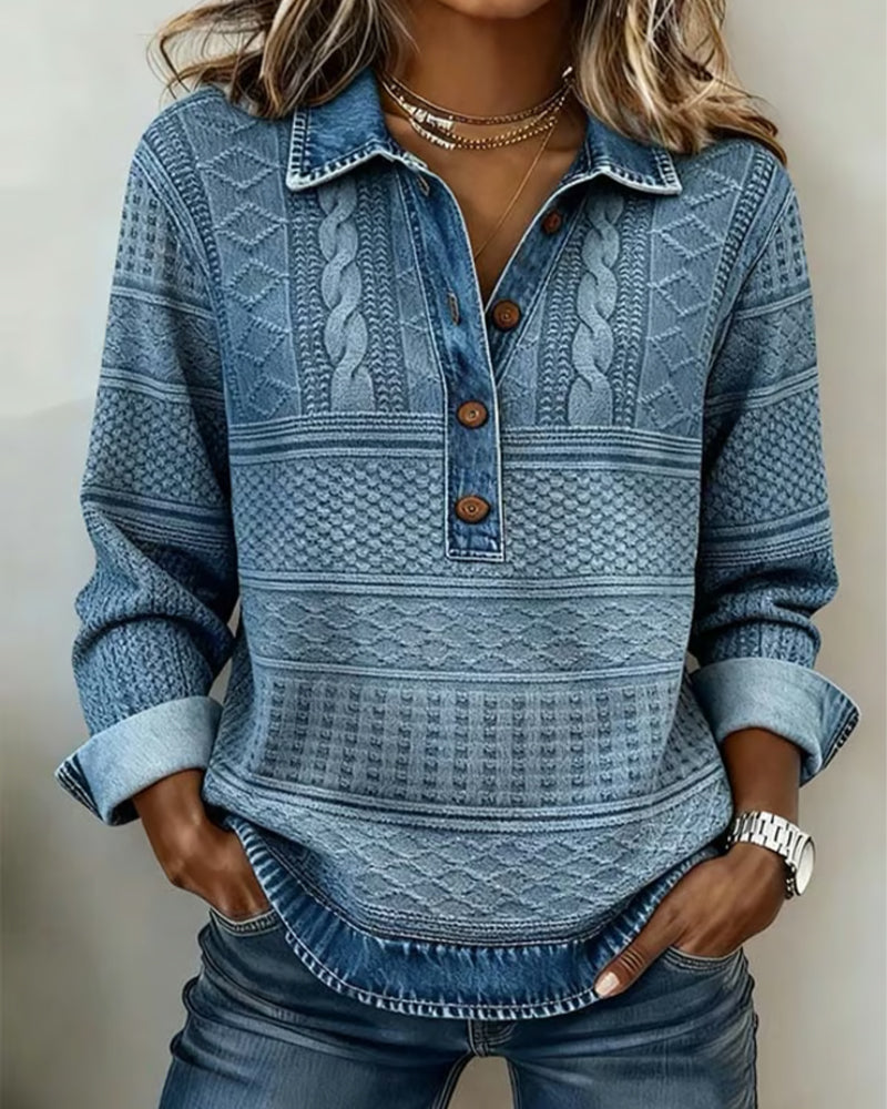 Livia – Top with Collar and Button Closure