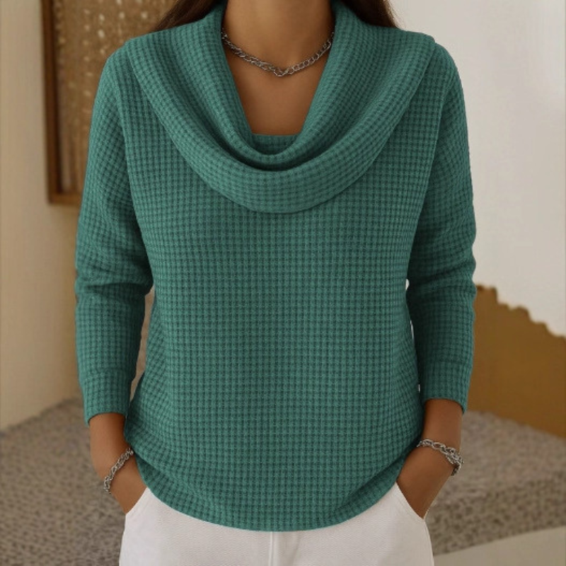 AMBER™ | Elegant Sweater with Warm Comfort and Flowing Waterfall Neckline for Every Day