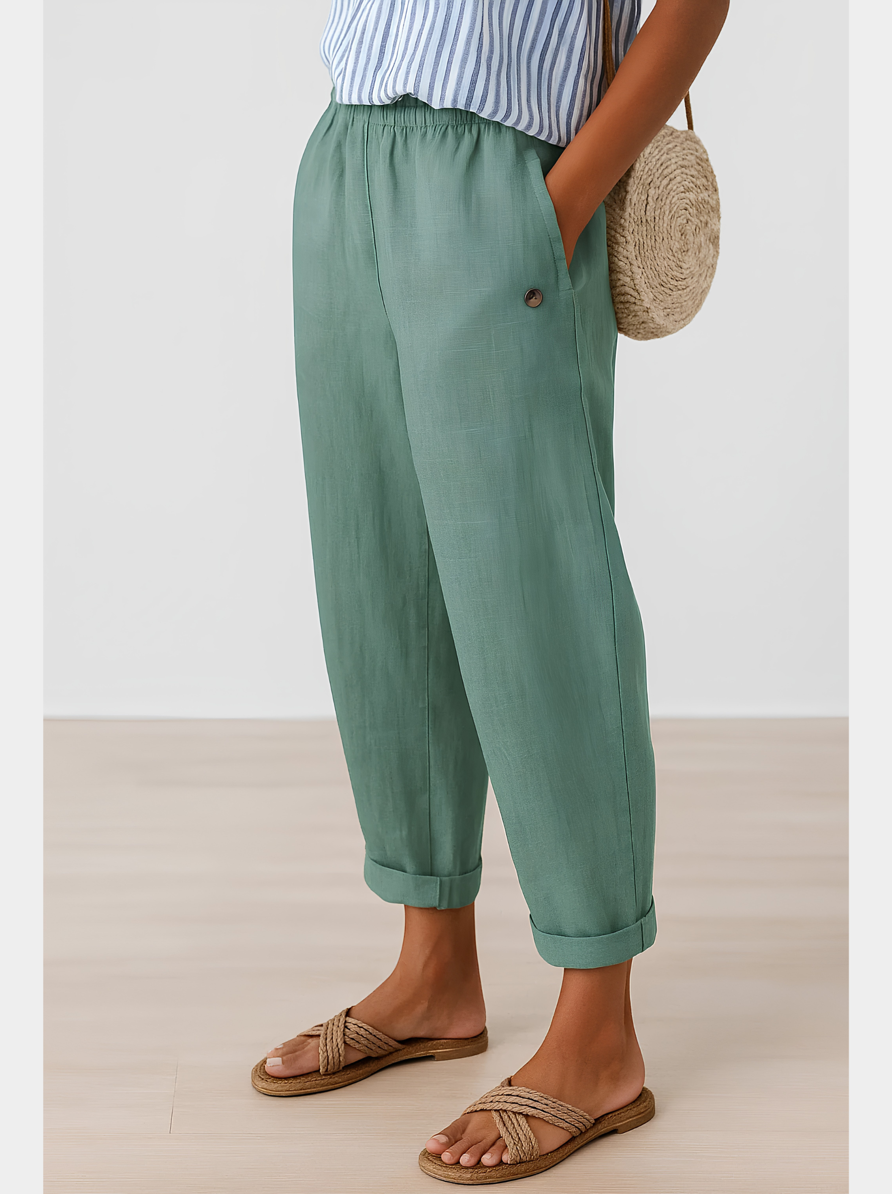 Noraya Natural Comfort Pants - Green