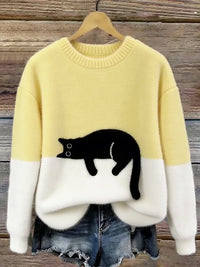 Luna | Women's Sweatshirt with Cat Pattern