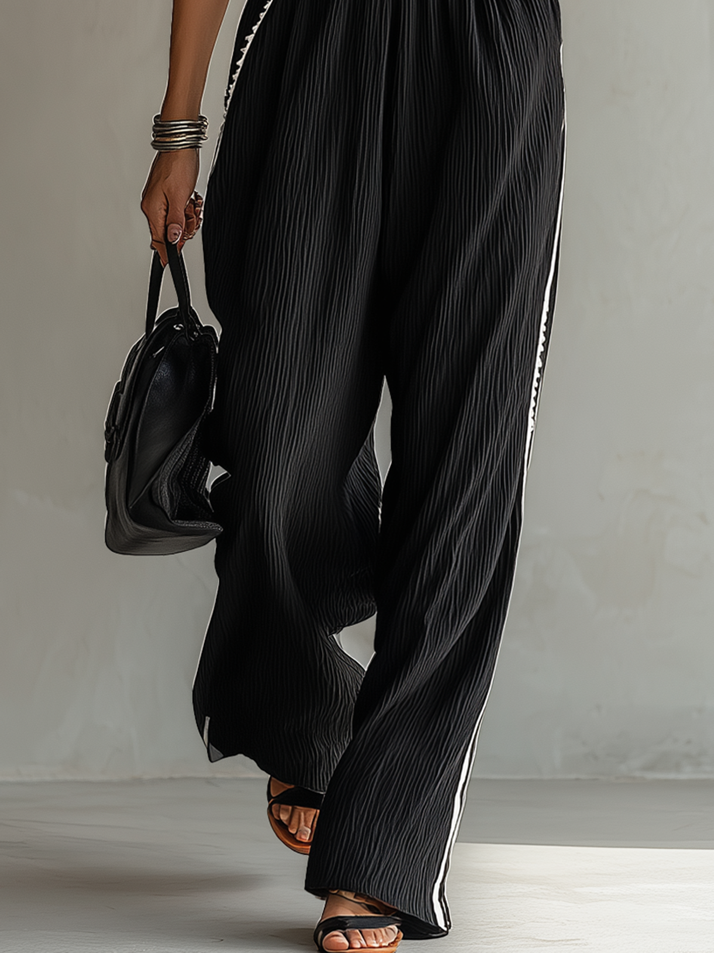 Black Textured Ribbon Trim Strapless Jumpsuit