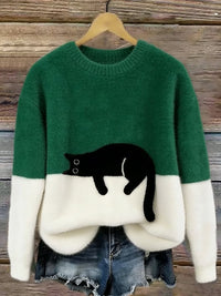 Luna | Women's Sweatshirt with Cat Pattern