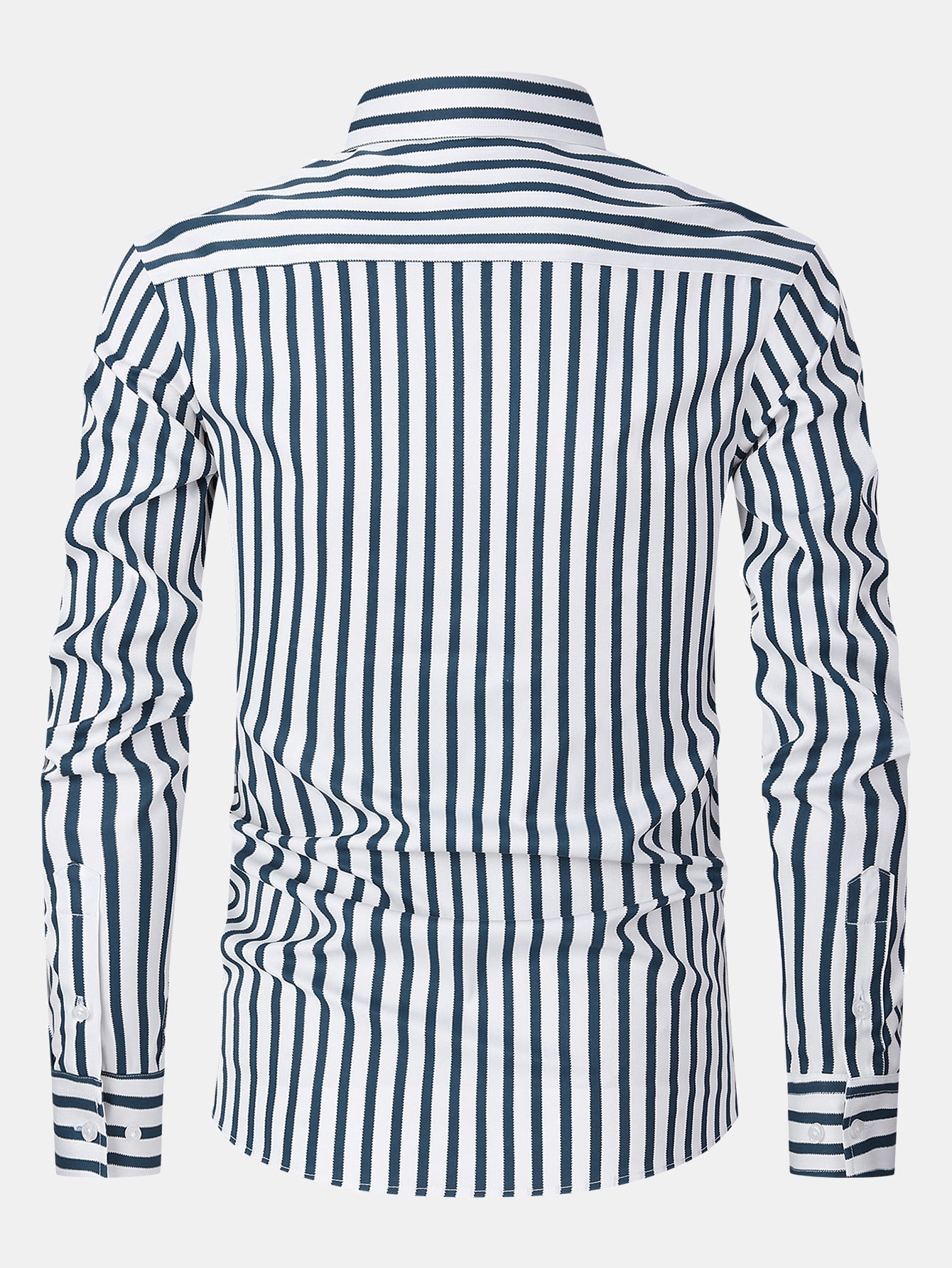 Long Sleeve Striped Shirt with Buttons
