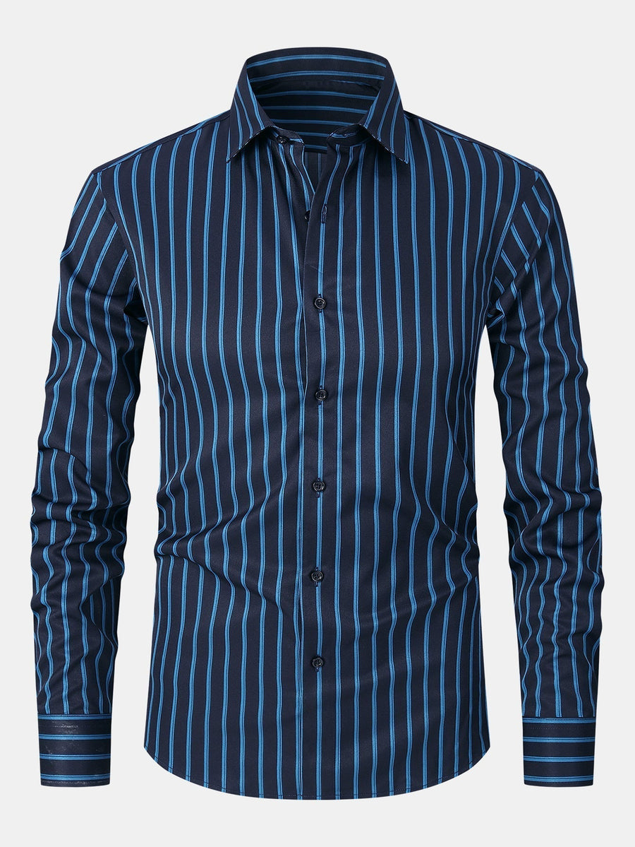 Long Sleeve Striped Shirt with Buttons