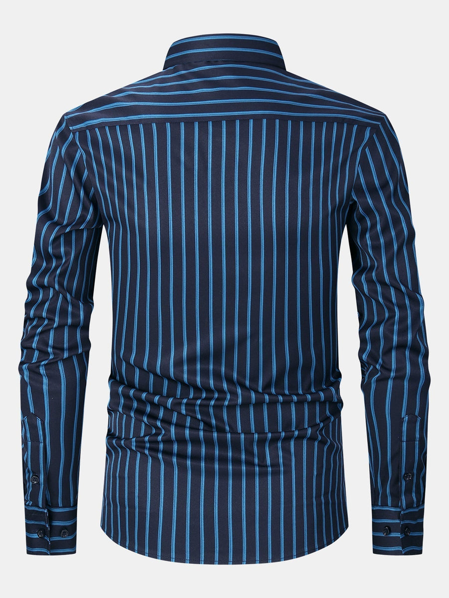 Long Sleeve Striped Shirt with Buttons