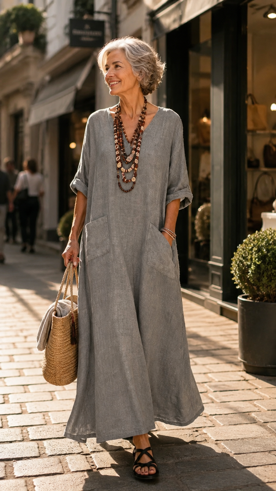 Kirsten – Long Caftan – Taupe
