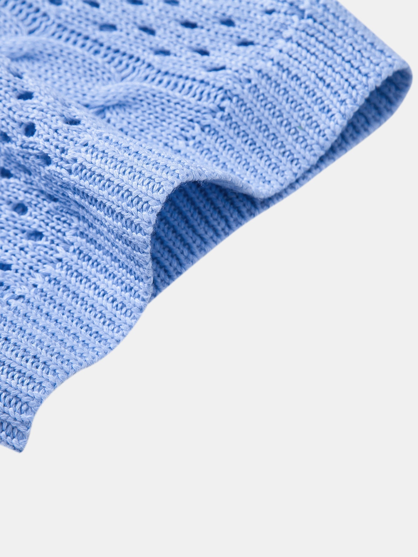 Open Knit Shirt & Straight Leg Linen Pants
