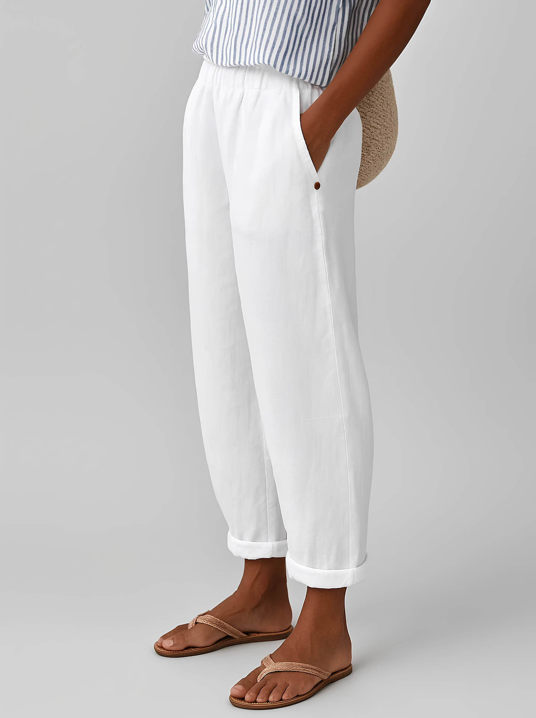 Noraya Natural Comfort Pants - White