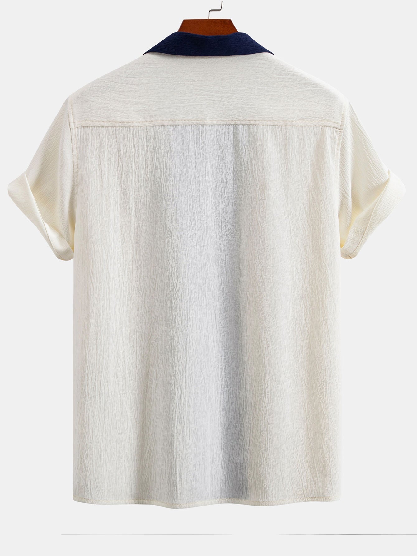 Textured Contrast Cuban Shirt & Straight Leg Pants