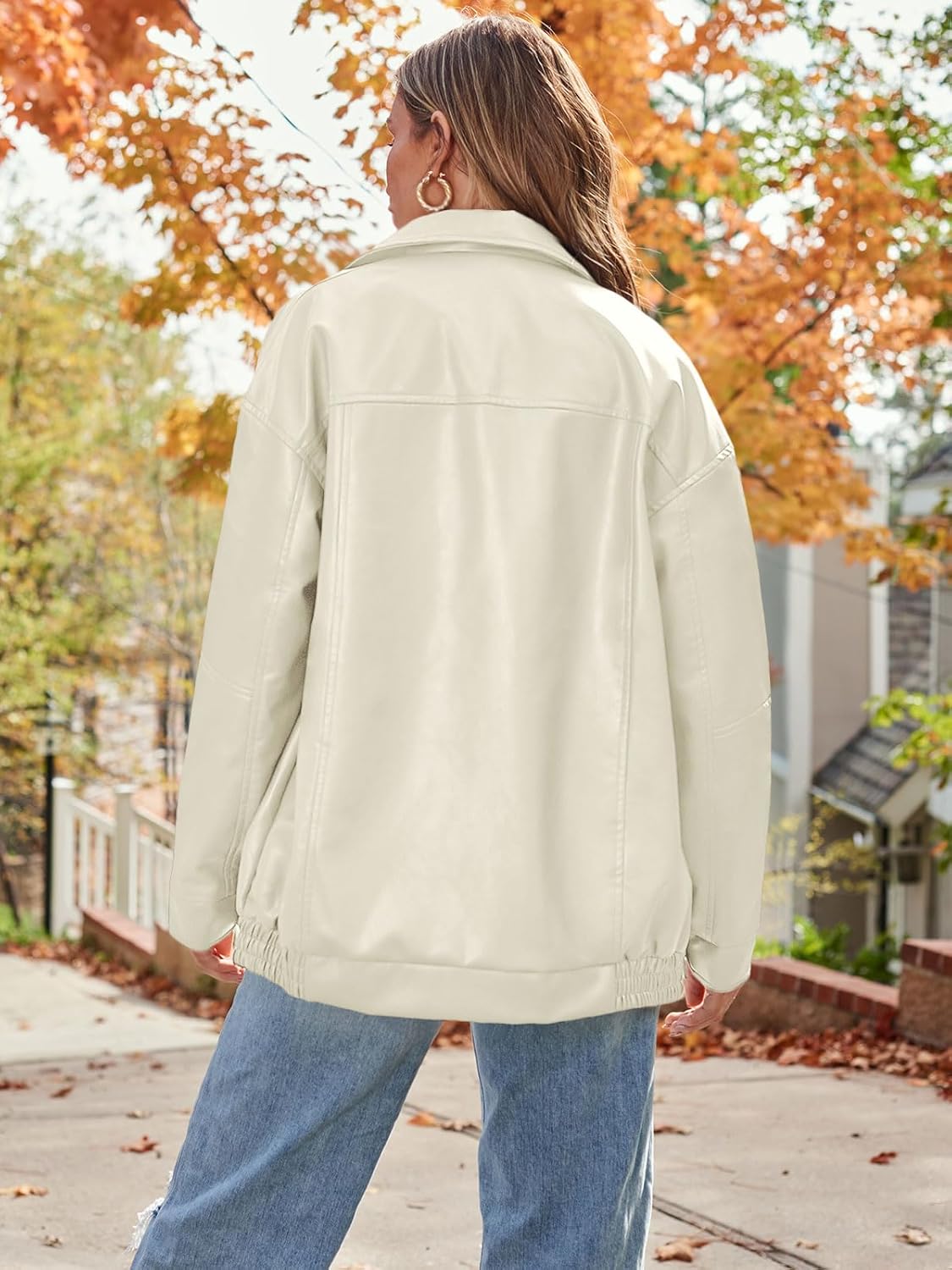 Womens Oversized Leather Jacket
