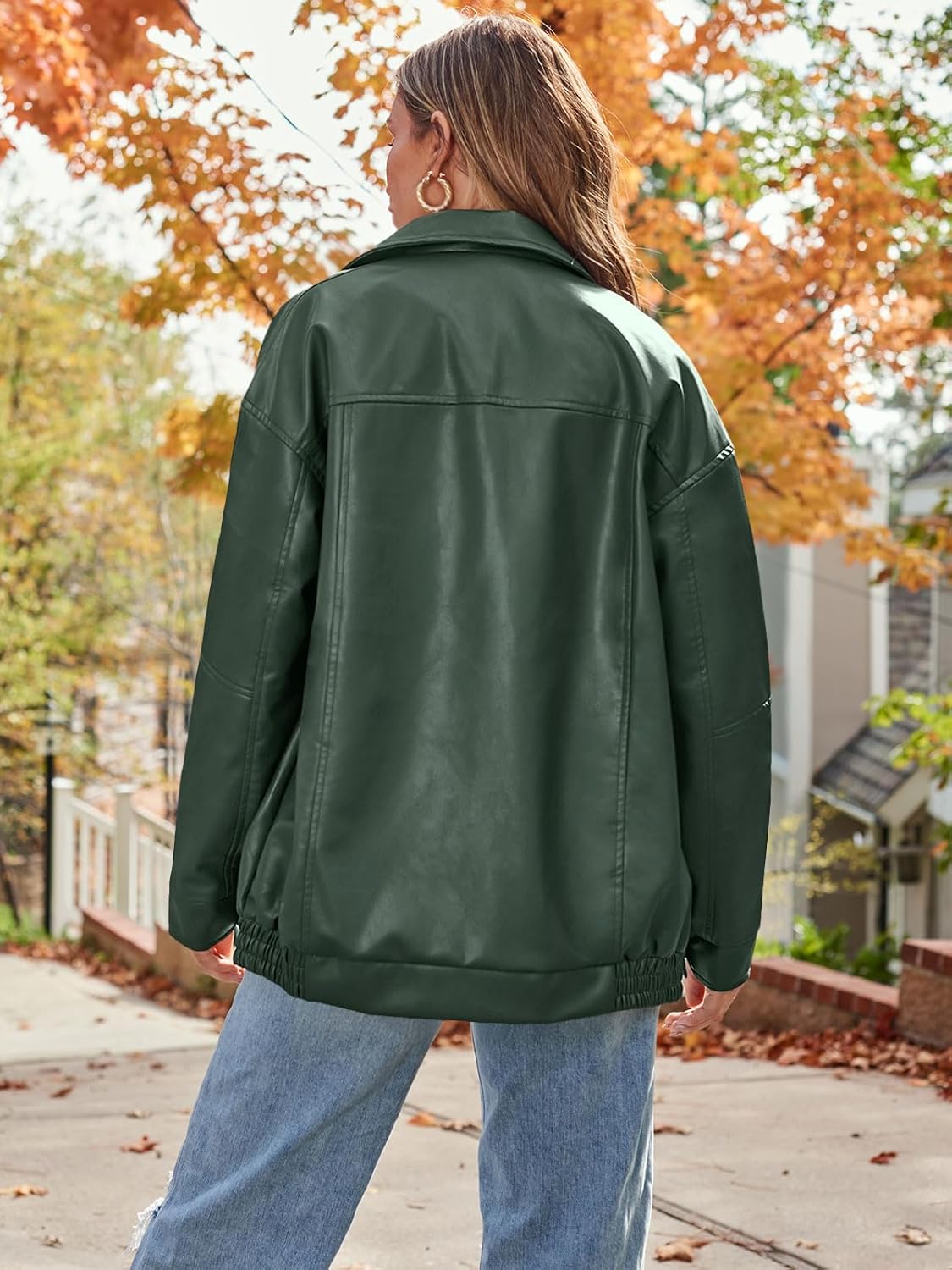 Womens Oversized Leather Jacket
