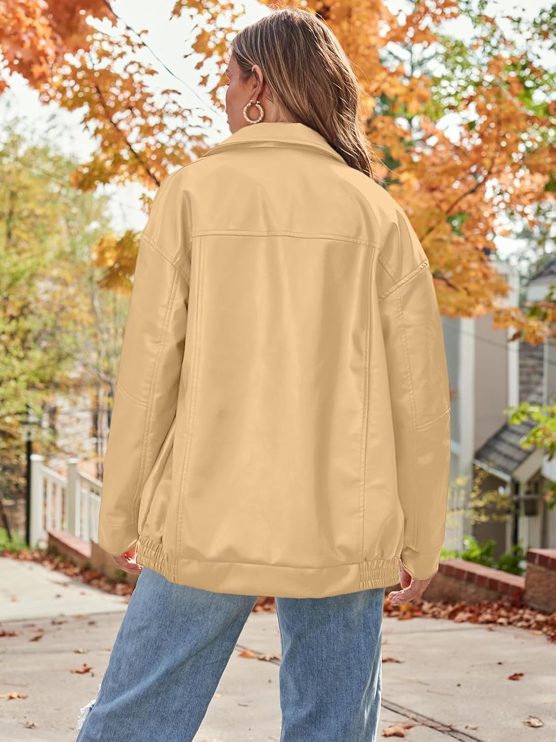 Womens Oversized Leather Jacket
