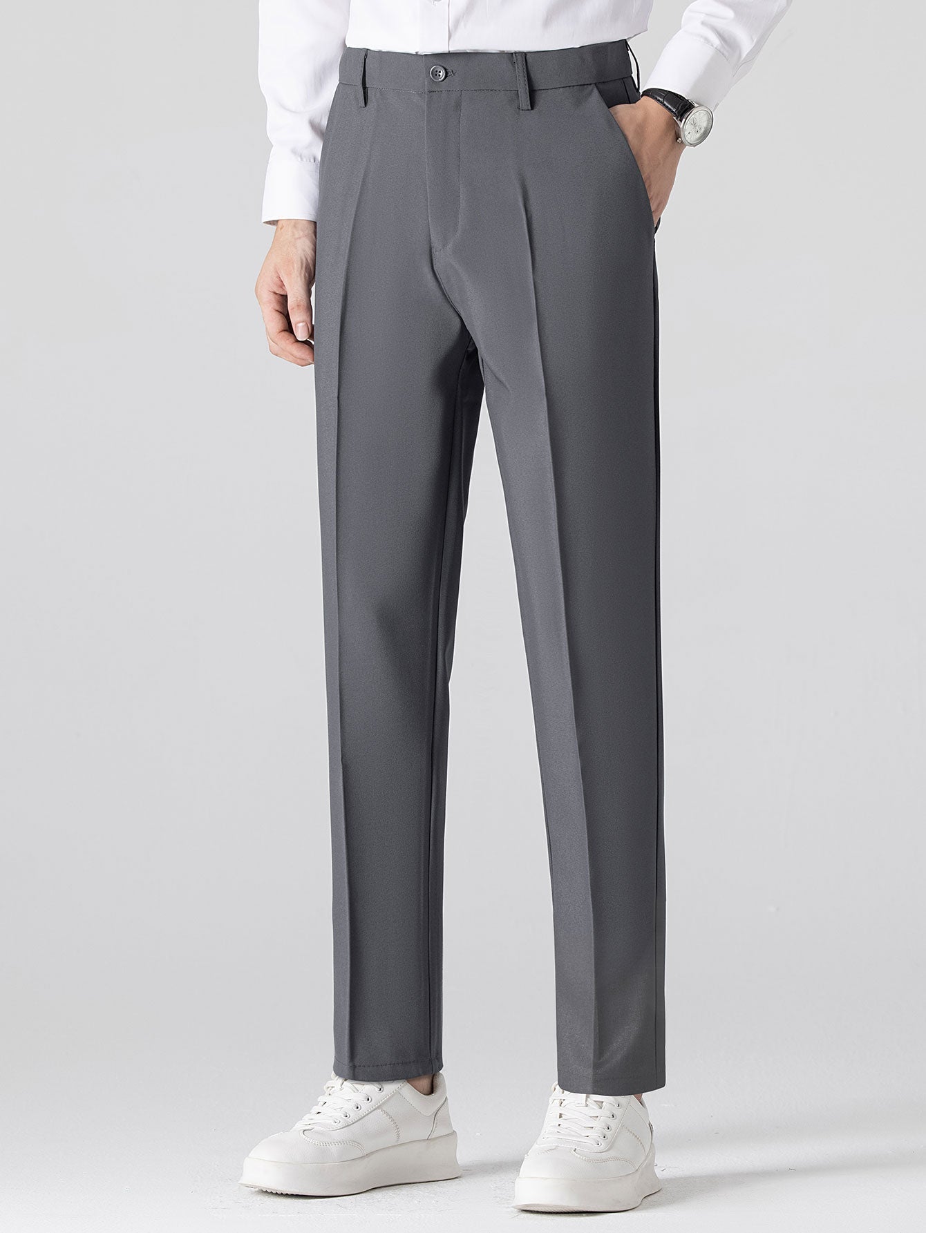 Contrast Trim Stripe Johnny Collar Polo & Slim Fit Tapered Trousers