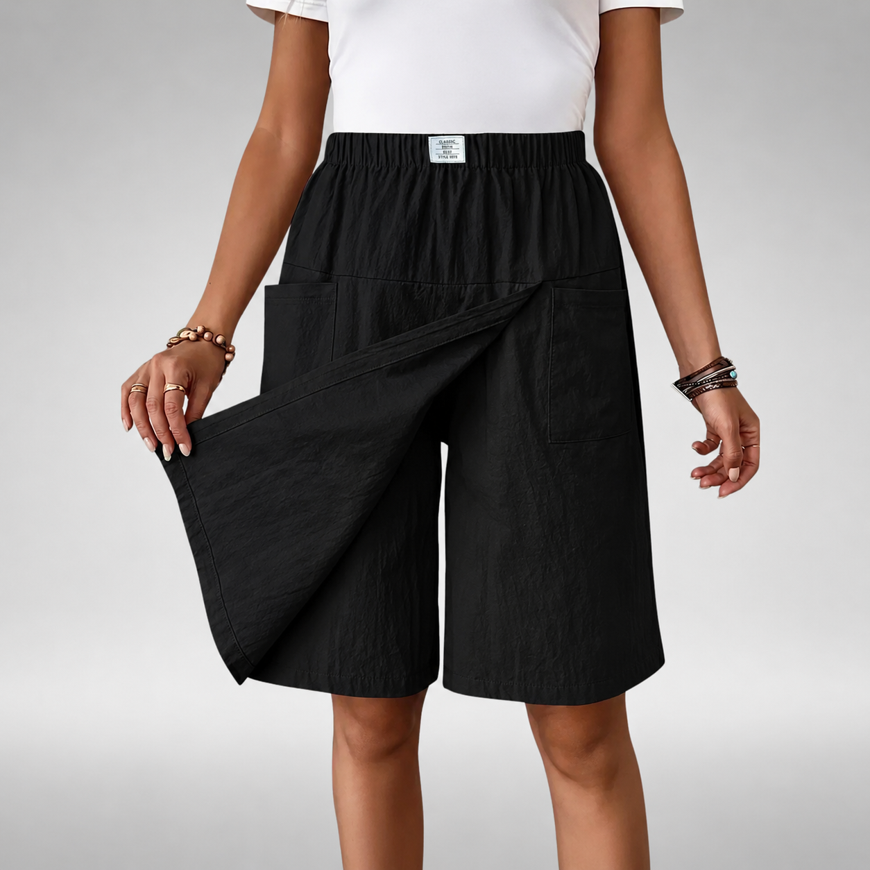 Anne High-Waist Comfort Shorts - Black
