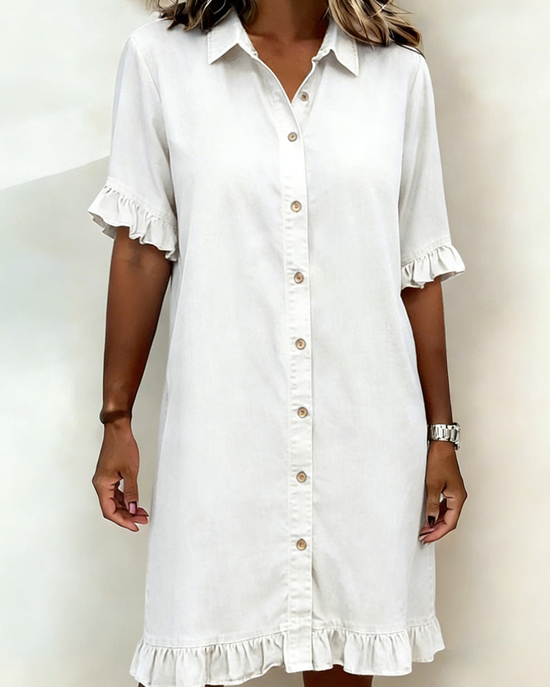 Aveline | Comfortable Denim Dress with Flattering Pleats