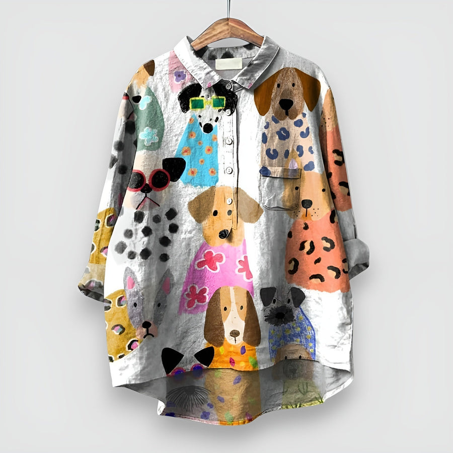 Georgie™ | Women's Shirt with Dog Print