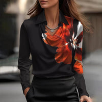 Malvina - Elegant Satin Blouse with Draped Neckline