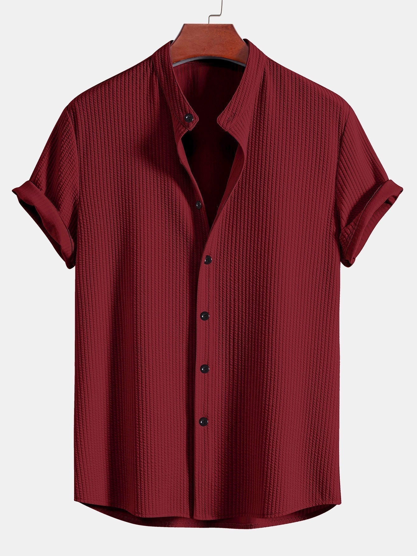 Muscle Ribbed Support Collar Shirt