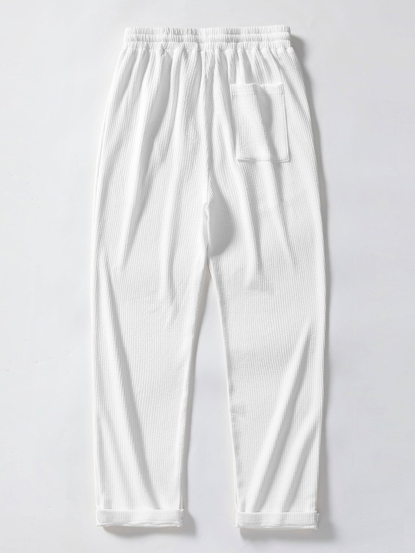 Geometric Jacquard Open Knit Polo & Straight Leg Ribbed Pants