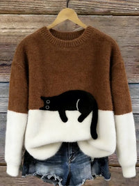 Luna | Women's Sweatshirt with Cat Pattern