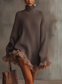 Ninette | Women's Ruffle Sweater Dress