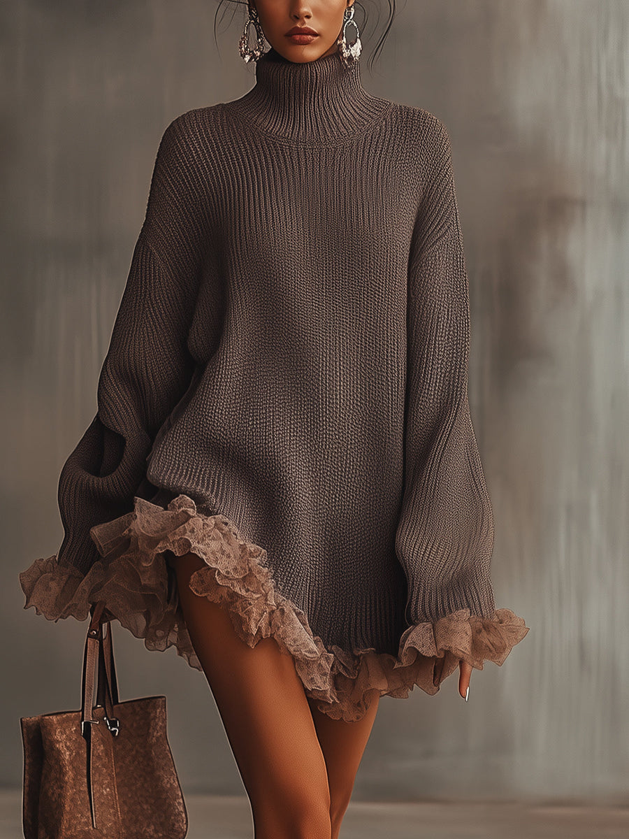 Ninette | Women's Ruffle Sweater Dress