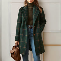 Lana™ | Long Tweed Plaid Coat