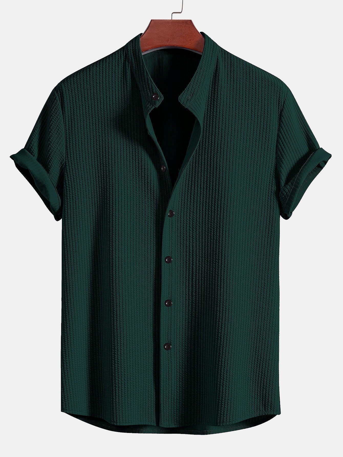 Muscle Ribbed Support Collar Shirt