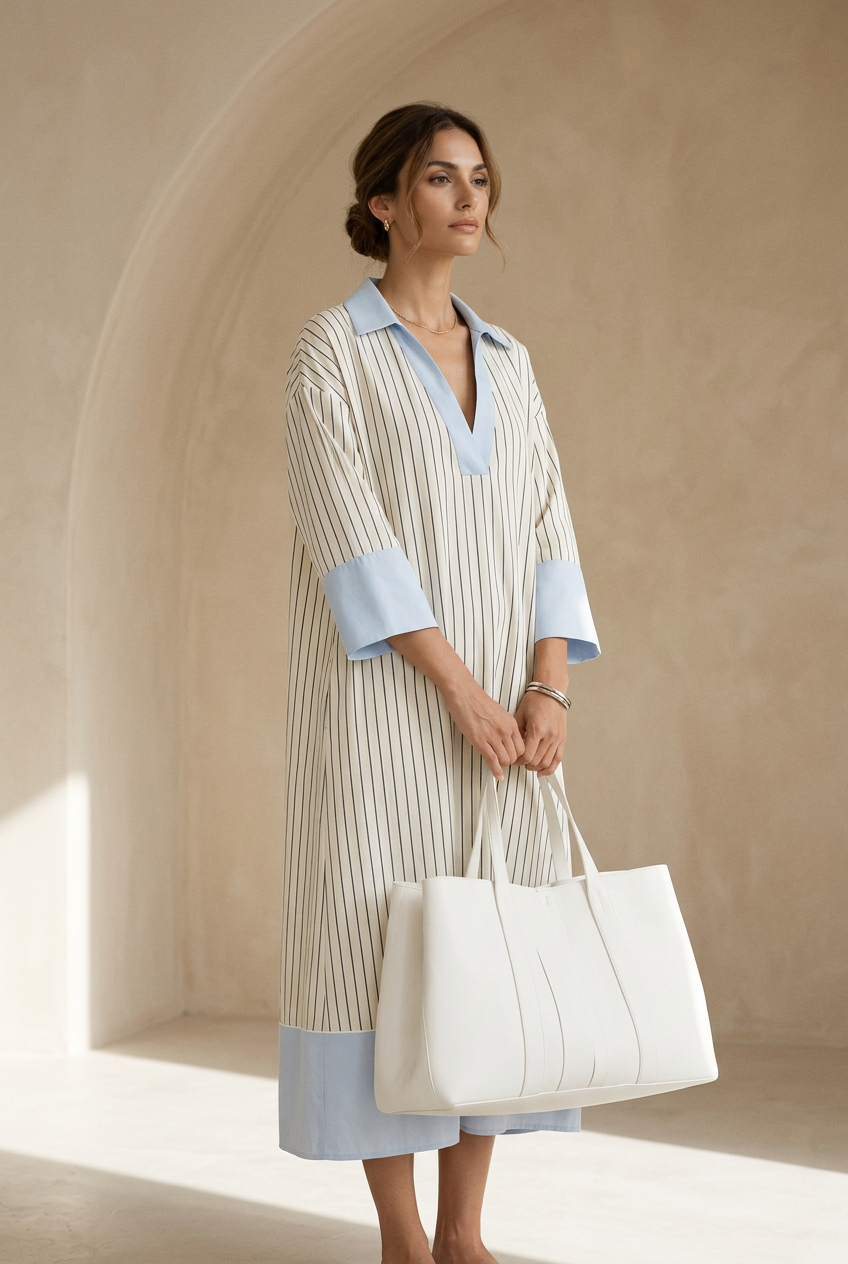 Effortless Striped Midi Dress
