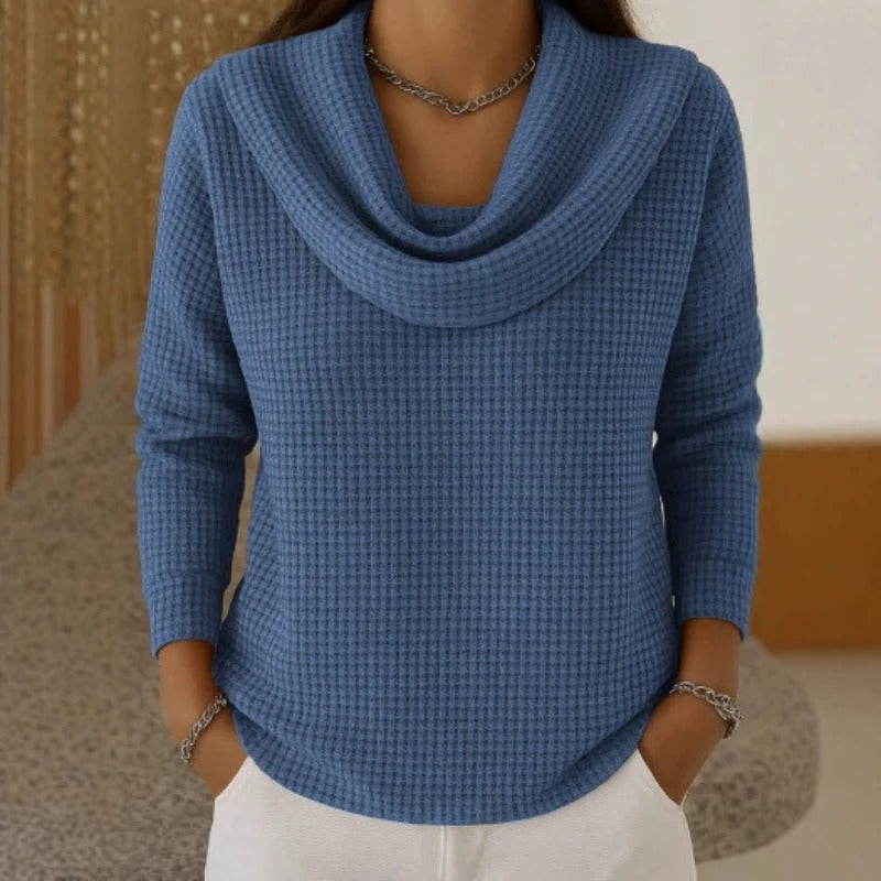 AMBER™ | Elegant Sweater with Warm Comfort and Flowing Waterfall Neckline for Every Day