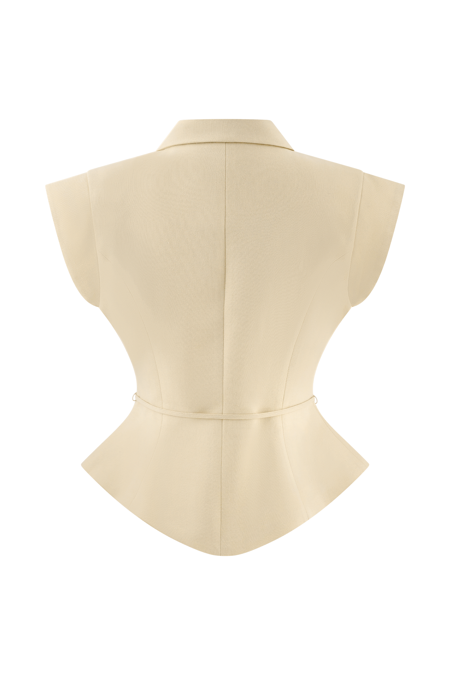 Tina short-sleeved linen blouse - natural beige