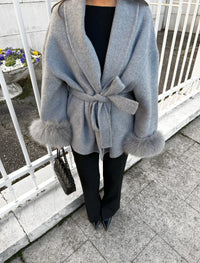 Elysée Fur‑Edged Wool Coat