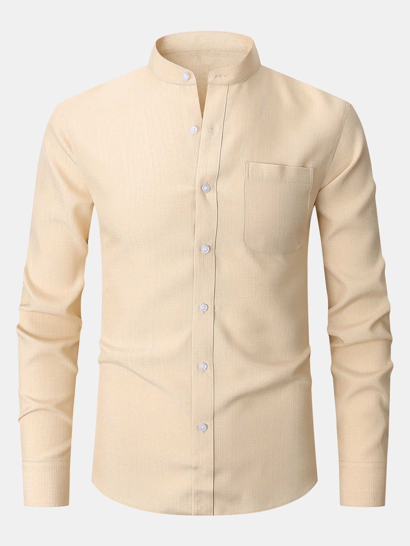 Textured Long Sleeve Turtleneck Shirt