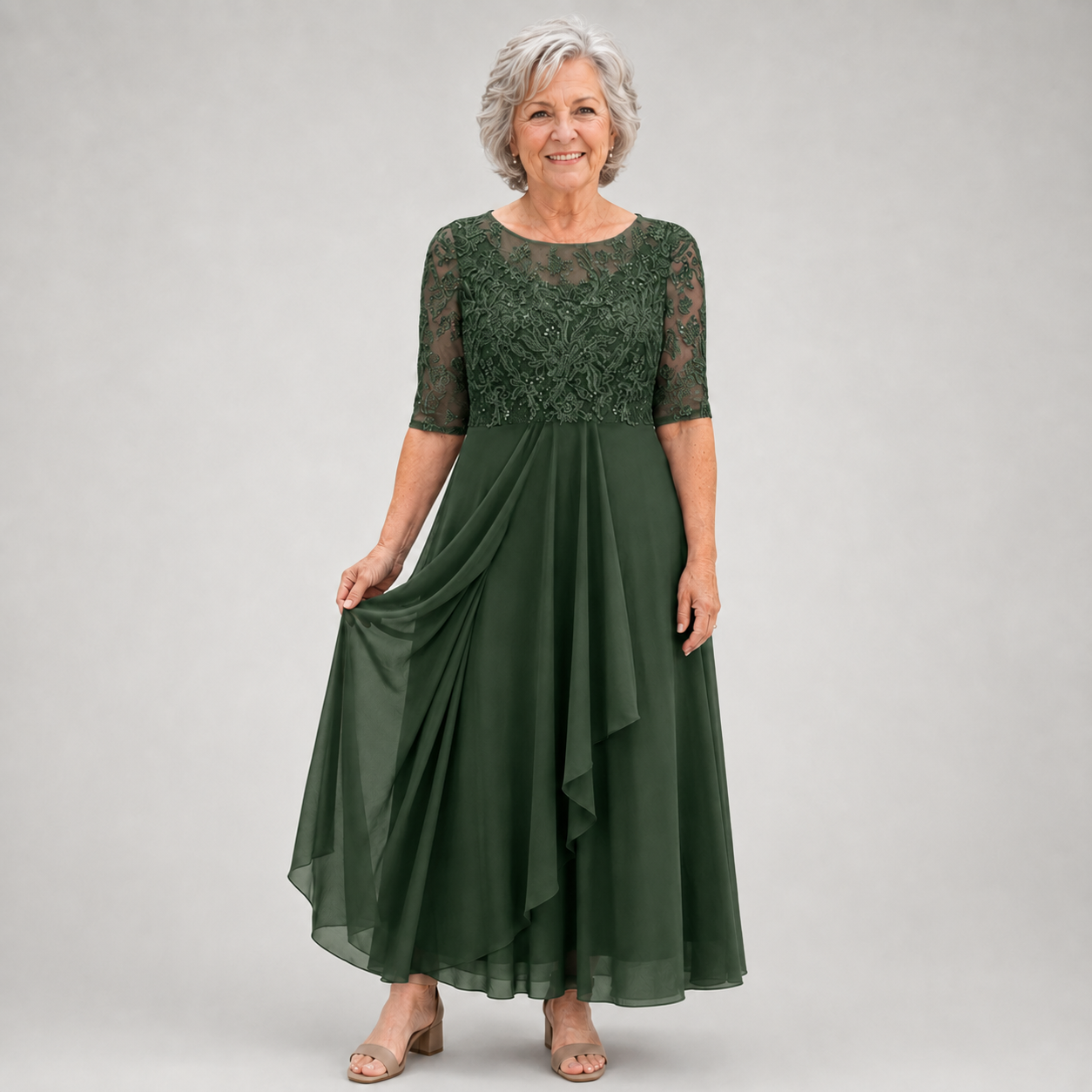 Rubi Lace Bodice Midi Dress