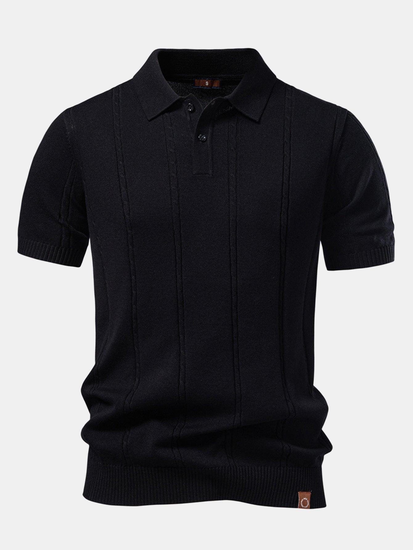 Twist Knit Polo & Elastic Waist Straight Leg Trousers