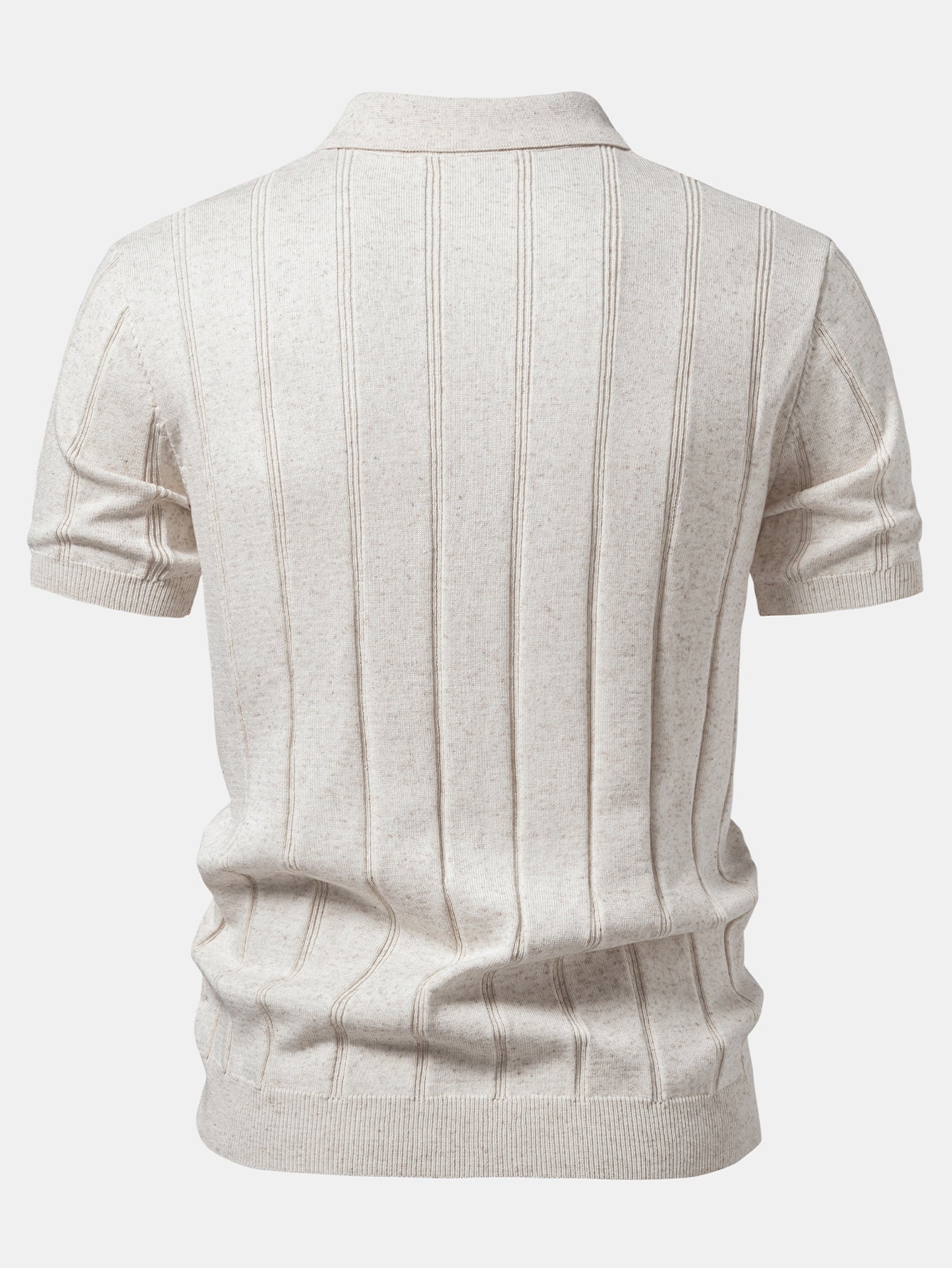 Linen Ribbed Knit Polo & Slim Fit Tapered Trousers