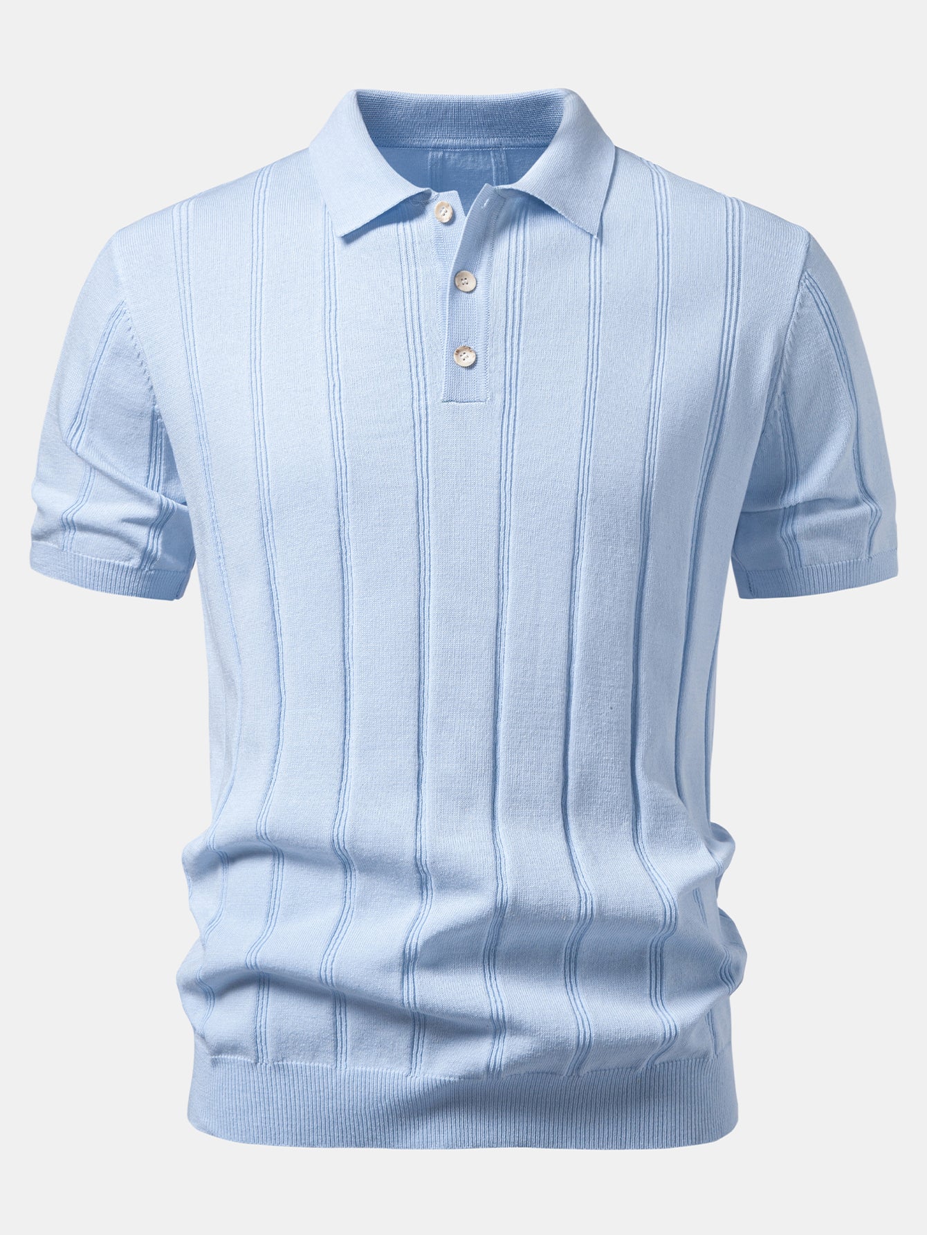 Linen Ribbed Knit Polo & Slim Fit Tapered Trousers